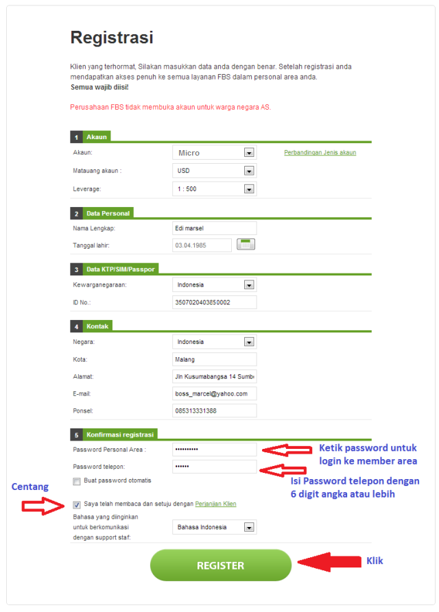 formulir buka akun fbs