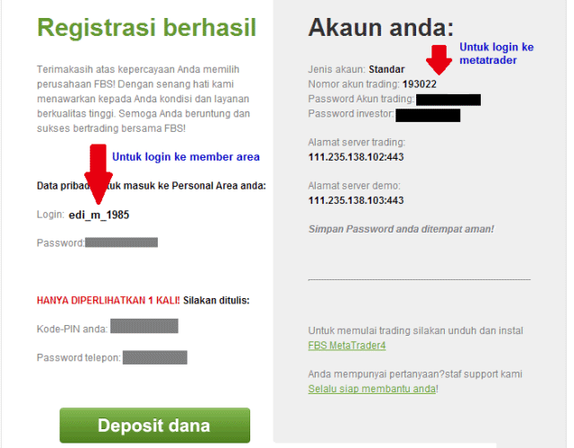 Sukses buka akun FBS