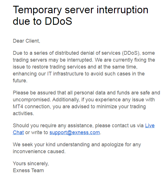 Serangan DDoS Exness