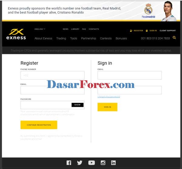 Exness Register Akun