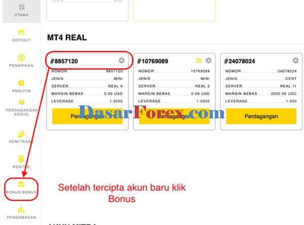 Akun Bonus Exness