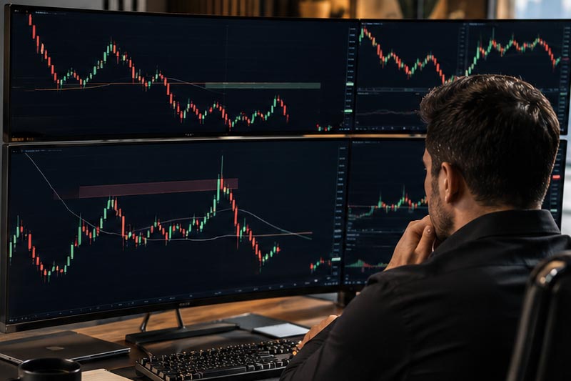 Ilustrasi pembelajaran false breakout dan penempatan stop loss forex