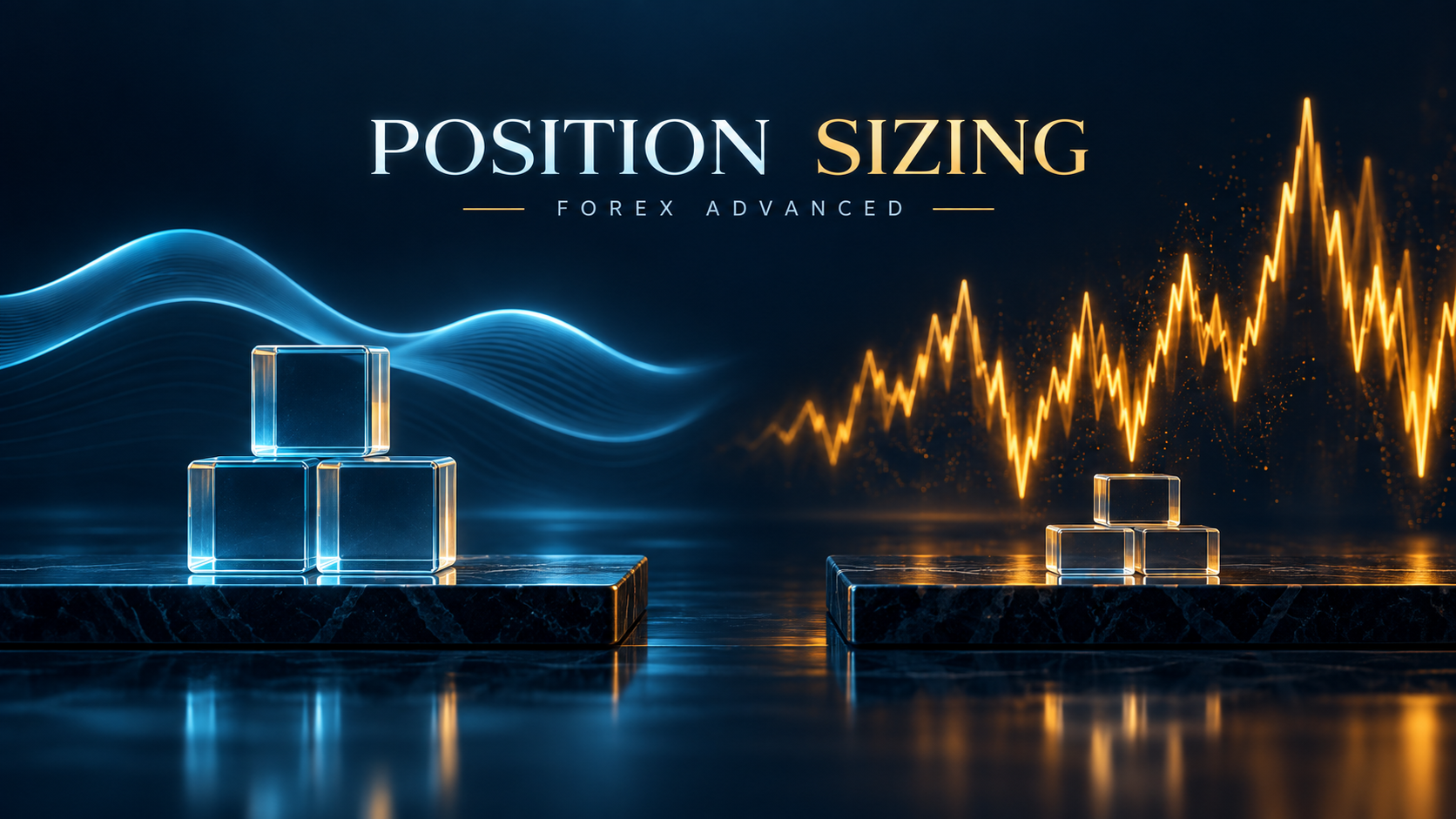 Ilustrasi position sizing dengan blok posisi lebih kecil saat volatilitas meningkat